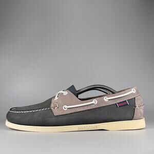 Sebago Docksides Men's Size 12 Seaboard Navy Blue Leather Boat Shoes Casual EUC